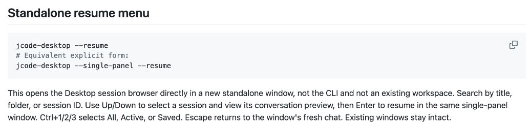 Desktop’s standalone resume menu and preview controls. Source-verified.