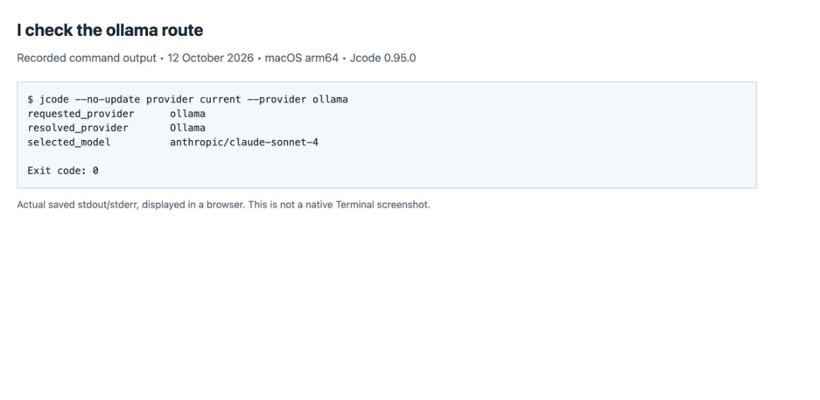 My clean Ollama route check showed a selected model that was not my local test model.